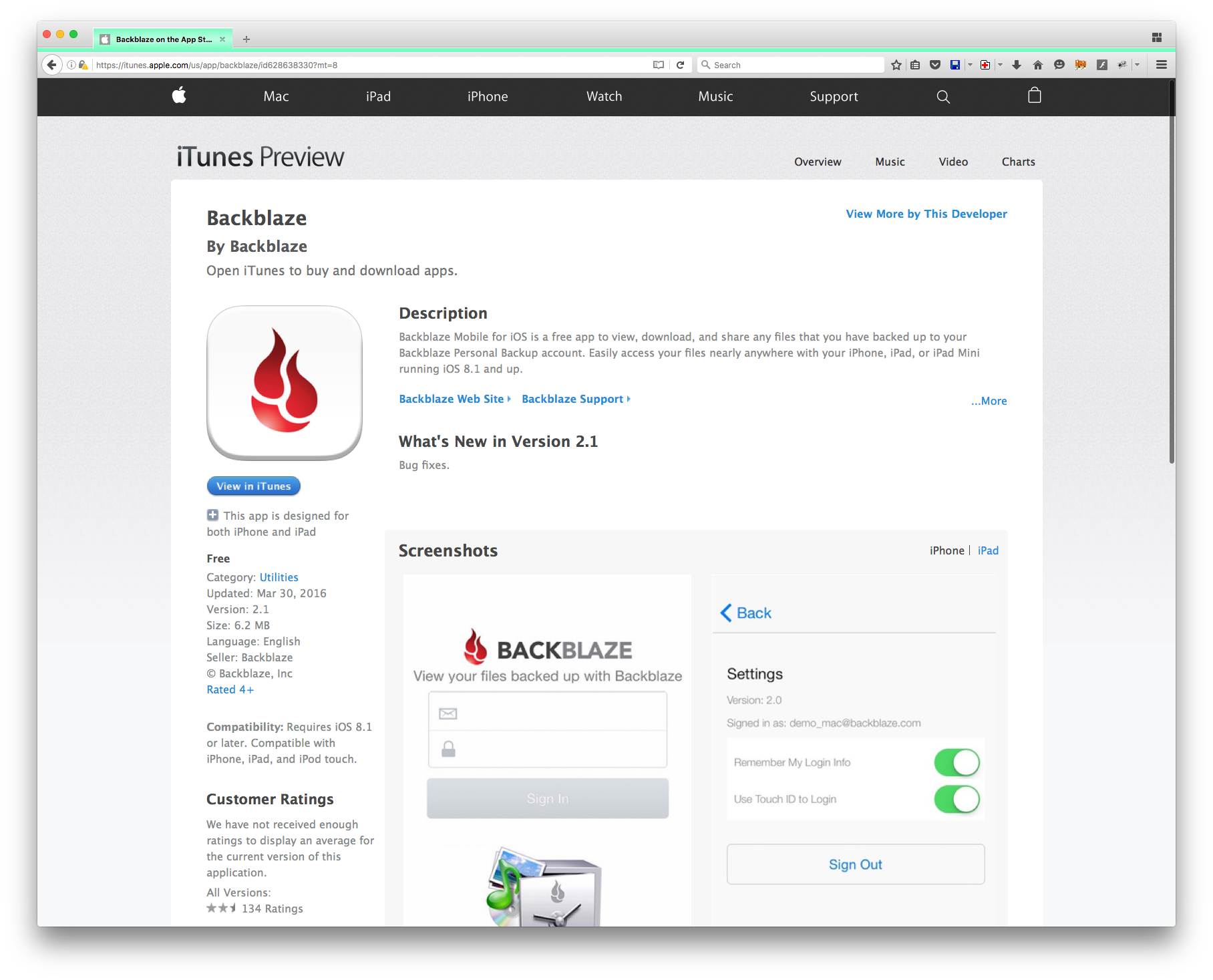 Backblaze Mac App
